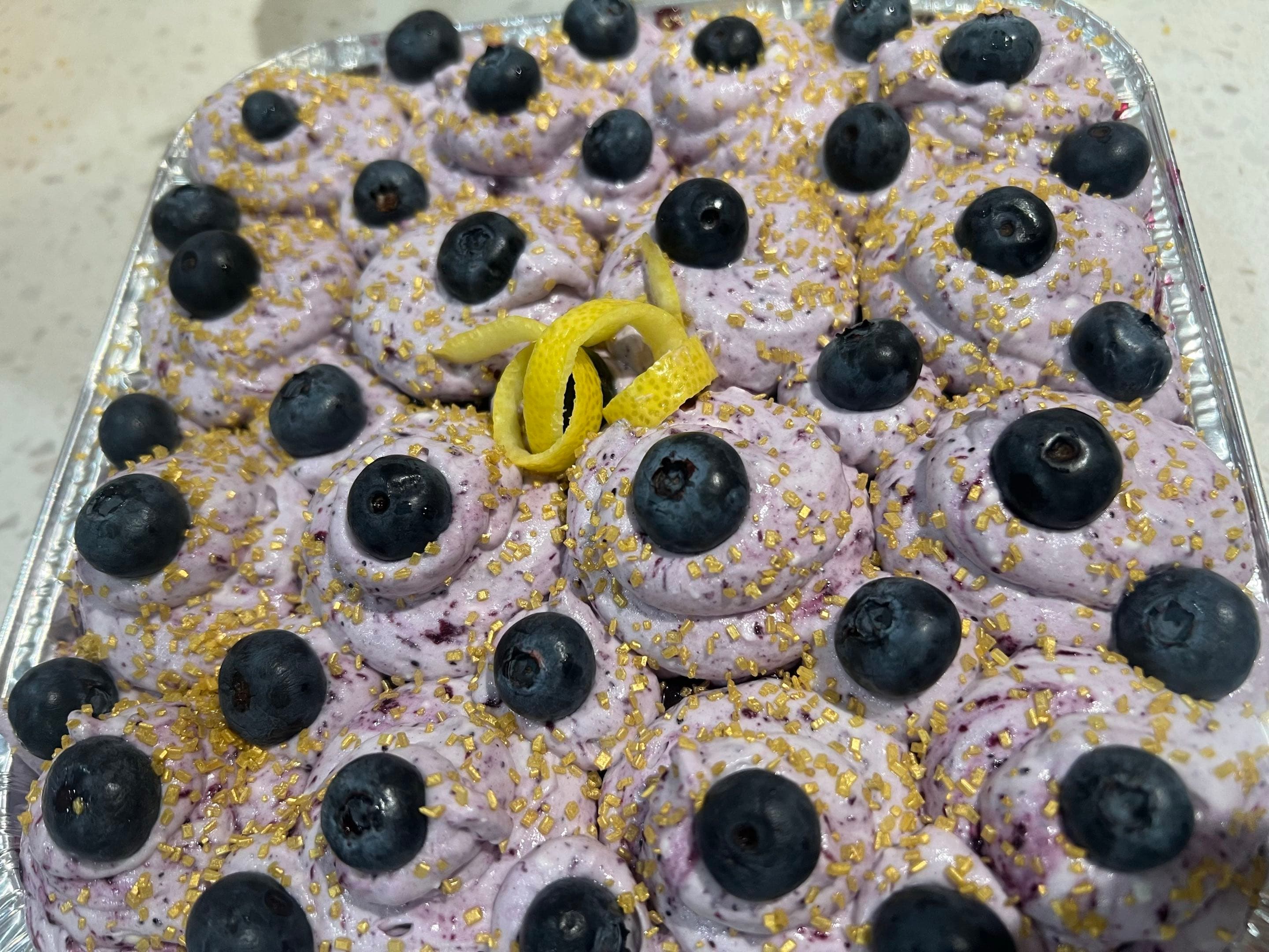 Lemon Blueberry Cream Tray Cake