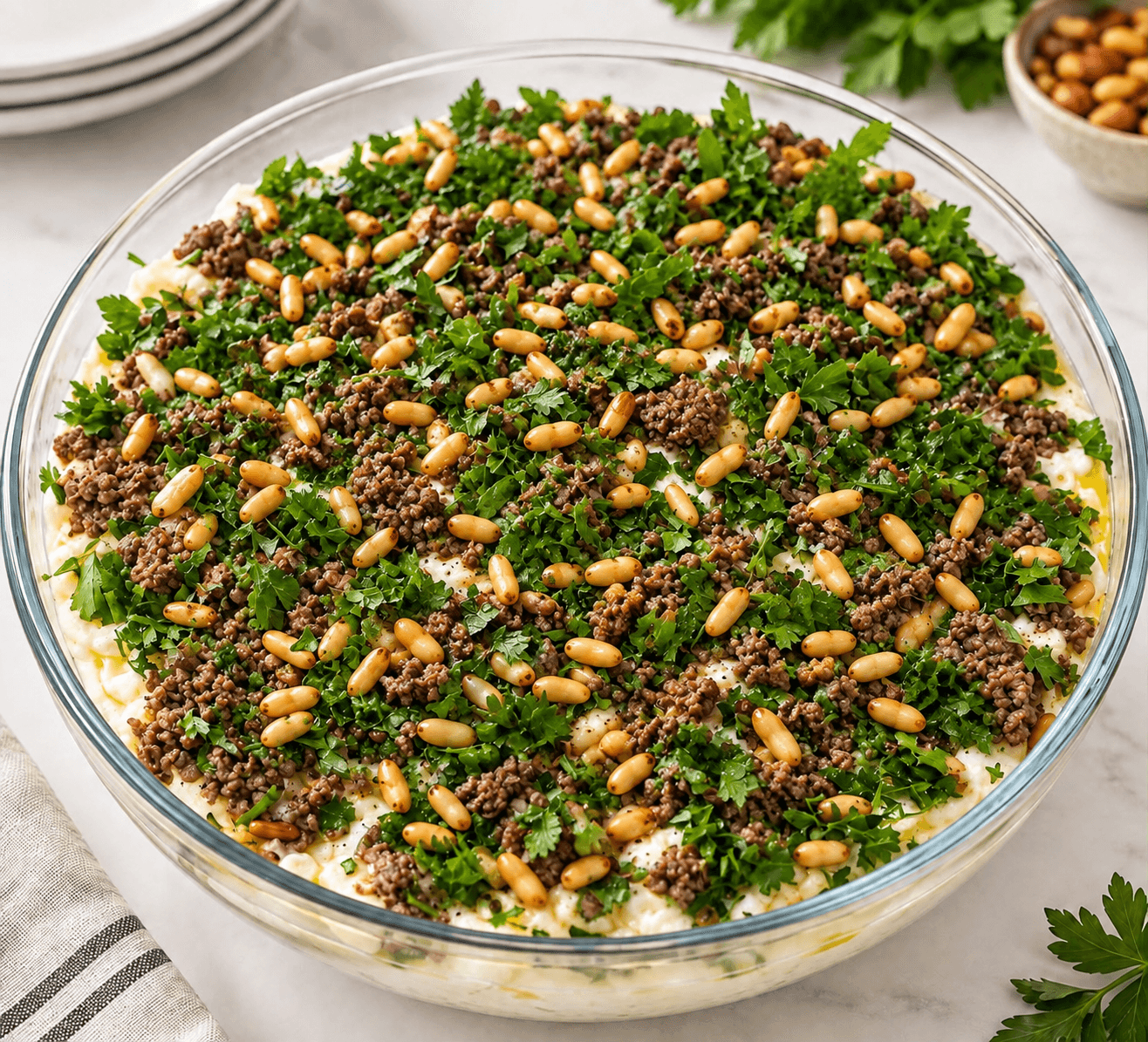 Ma’acarona Bi Laban (Pasta with Yogurt and ground meat) photo