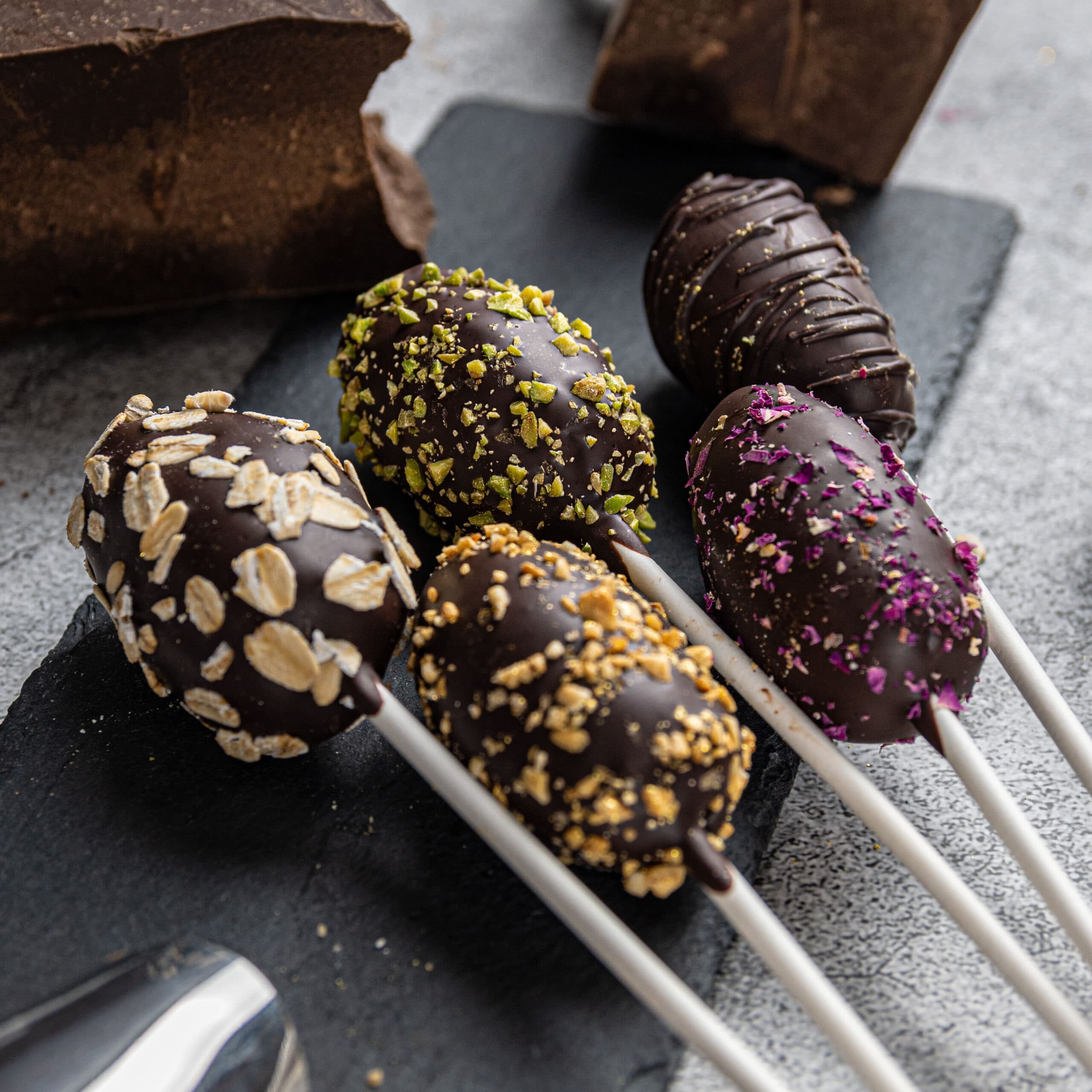Chocolate Dipped Date Pops