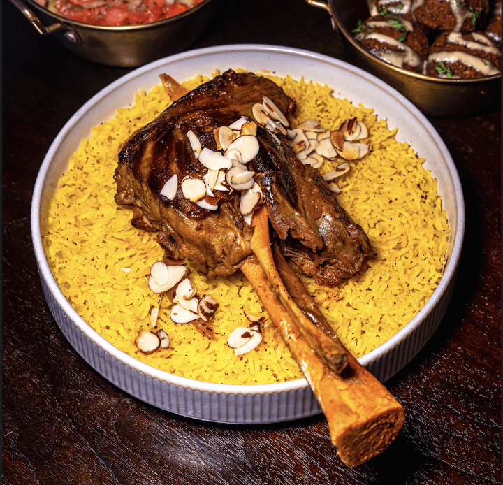 Lamb Shank — Tripoli’s lamb with basmati rice