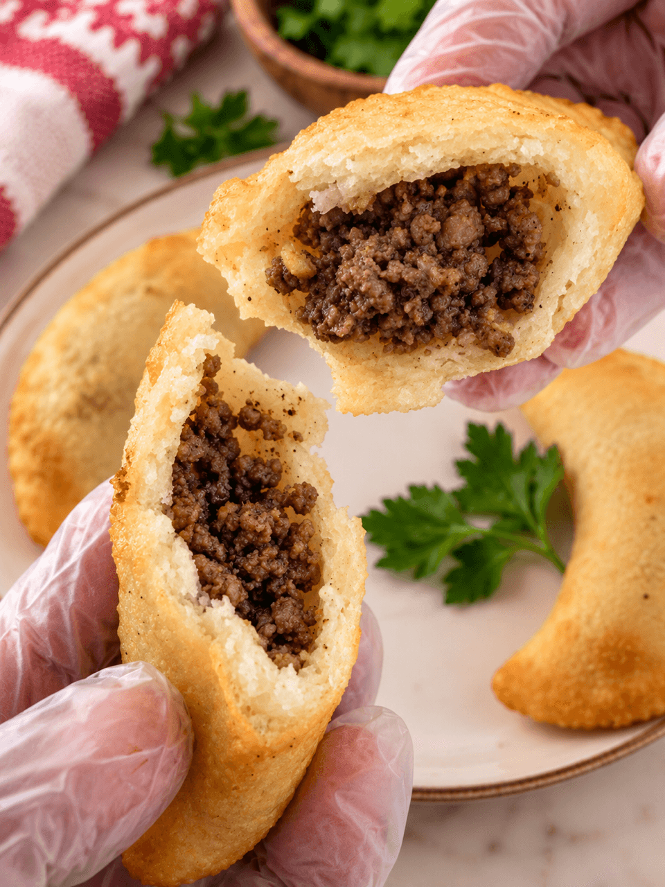 Gluten Free - Beef Sambousek, 6 pcs, Fried Turn Over photo