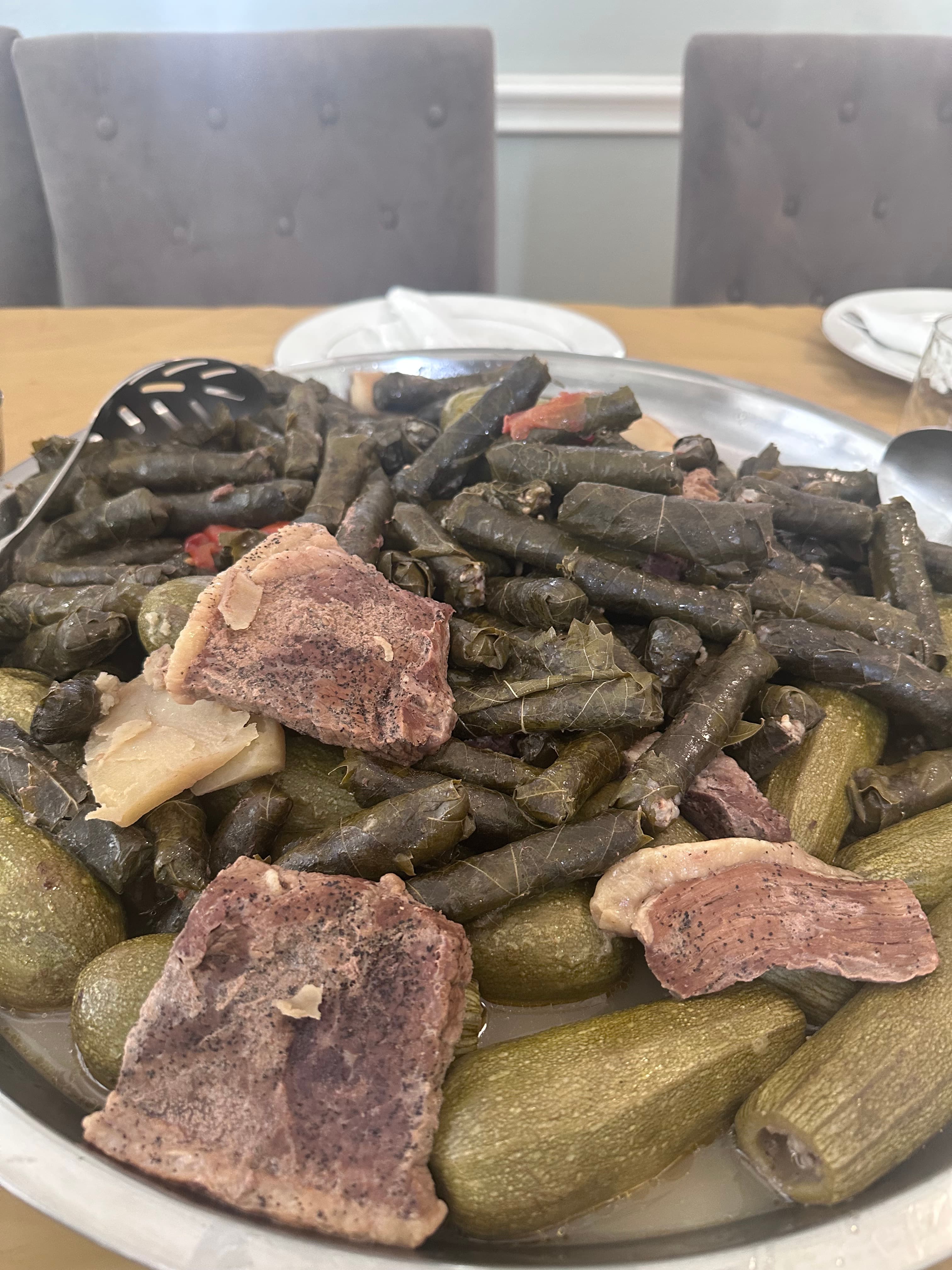 Traditional stuffed Grape Leaves & zucchini platter - 2