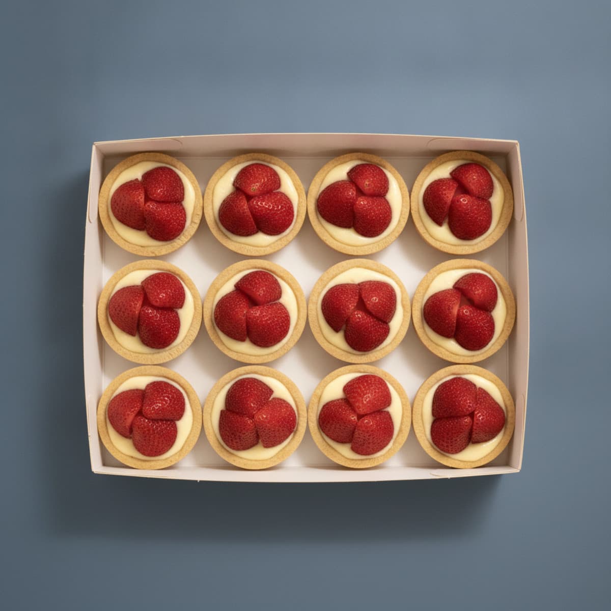 Vanilla Custard & Strawberry Mini Tarts — Box of 12 photo