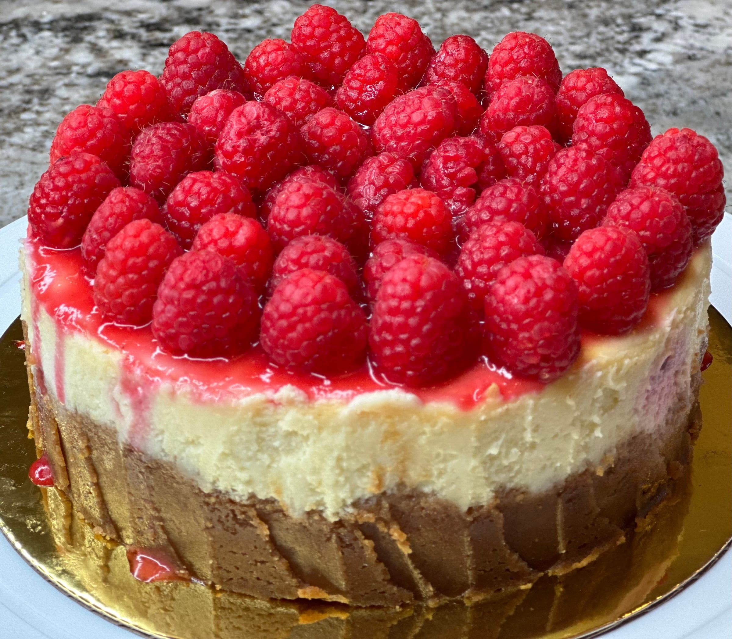 Raspberry White Chocolate Cheesecake