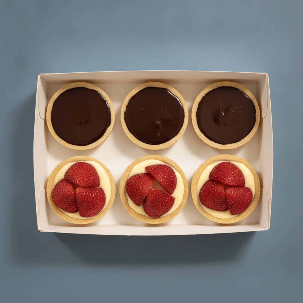 Vanilla Custard & Strawberry + Chocolate Ganache — Box of 6 photo