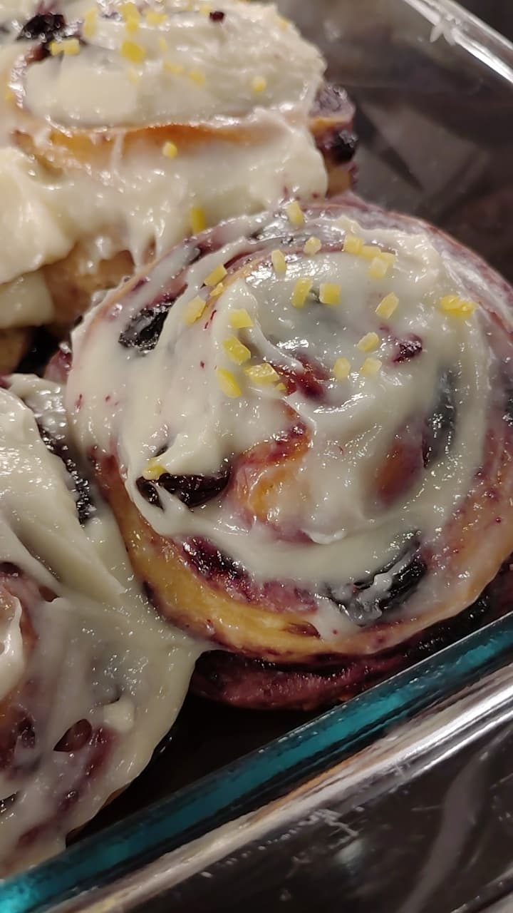 Lemon Blueberry Sourdough Rolls