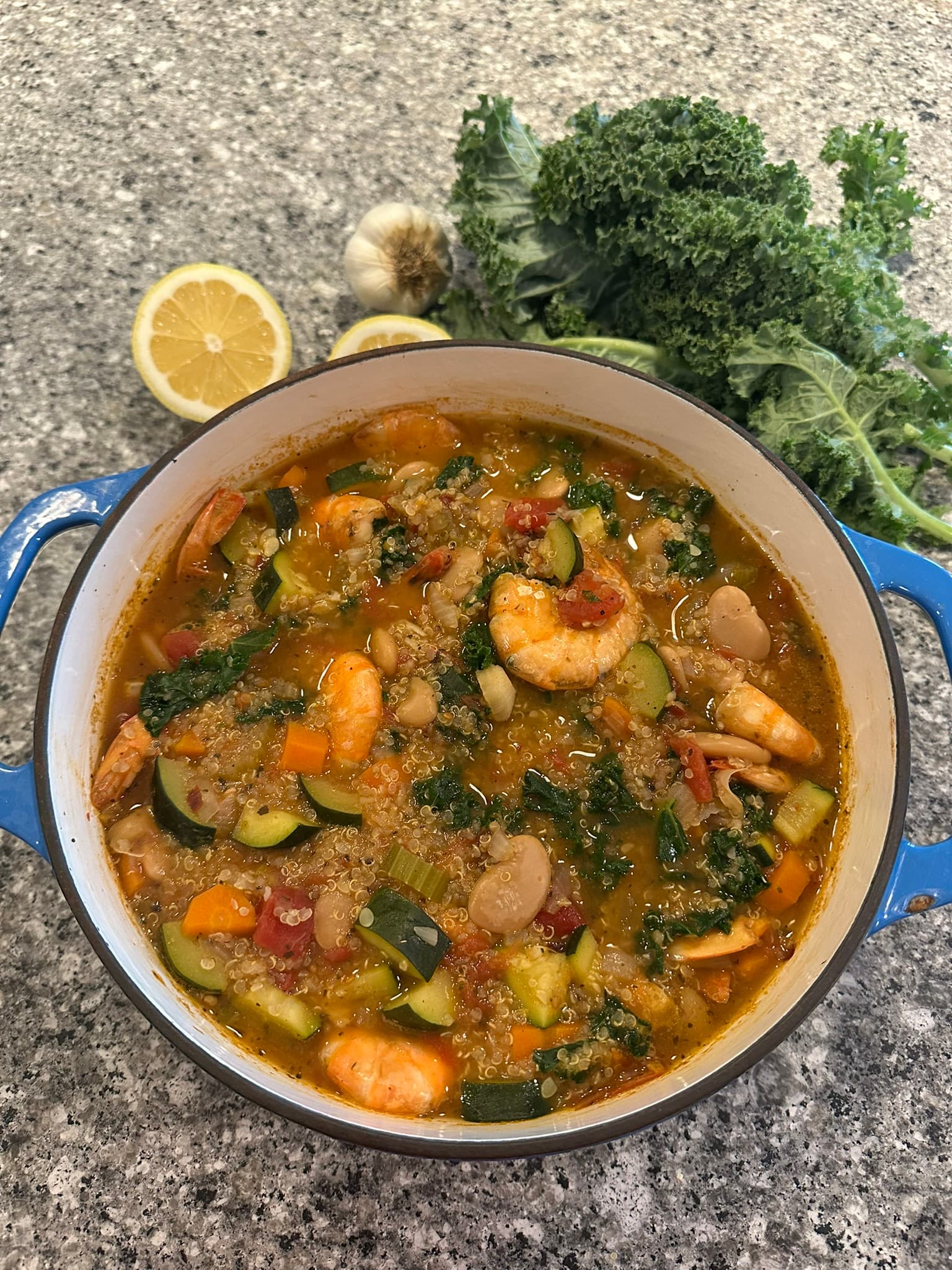 Quinoa Shrimp Veggie Soup