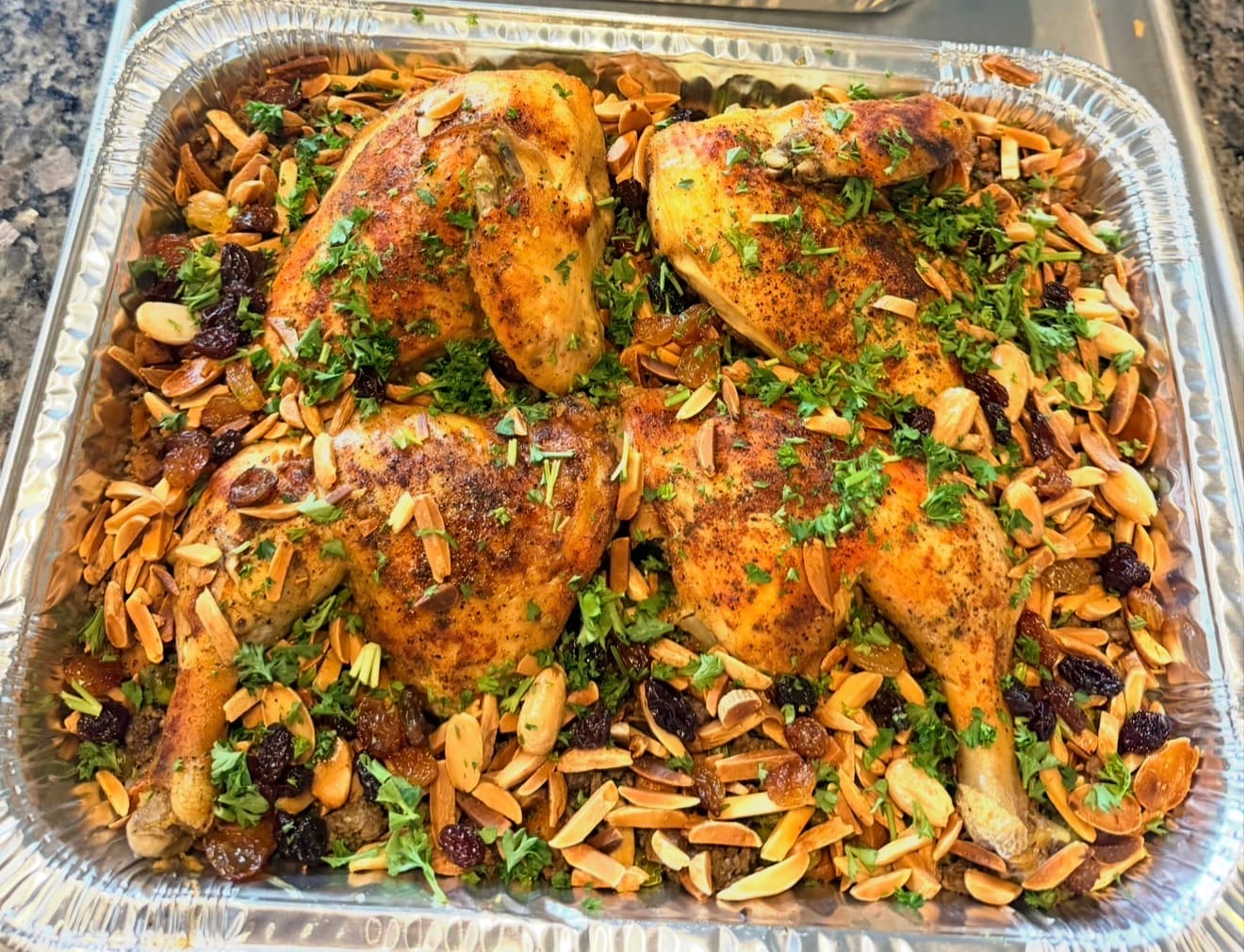 Ouzi with Baked Whole Chicken